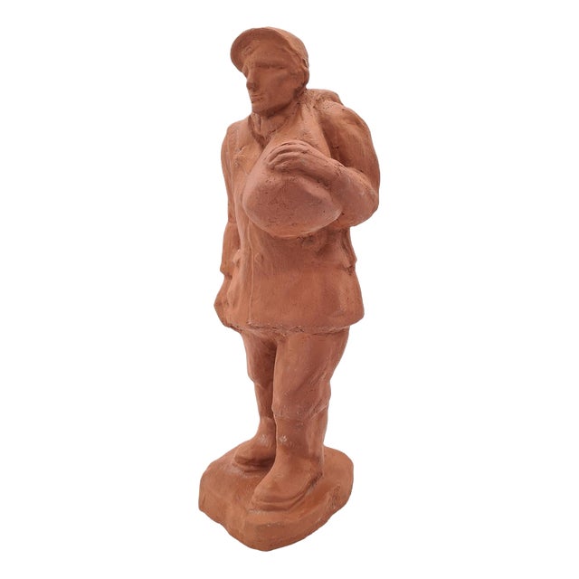 19th Century Terracotta Porter Sculpture For Sale