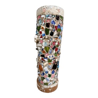 Vintage Mosaic Umbrella Holder For Sale