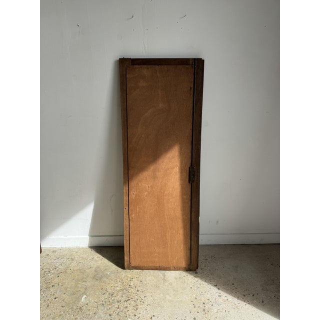 Antique Mirror for Right-Hand Cabinet Door in Brown Oak with Beveled Glass and Carved Frame, 1980s For Sale - Image 13 of 16