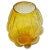 Vintage amber blown bubble glass vase in the style of Daum. No maker's marks.