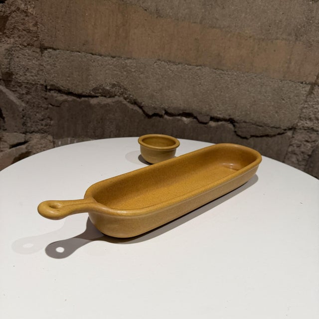 For your consideration, a vintage French bread tray / baking baker crafted by Bennington Potters. Designed by David Gil in...