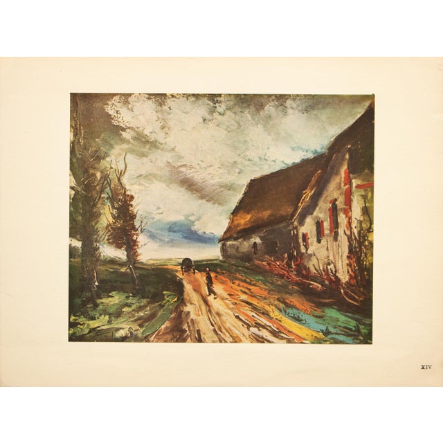 Coffee 1947 After Maurice Vlaminck "The Brezolles Road", First Edition Period Parisian Lithograph For Sale - Image 8 of 8