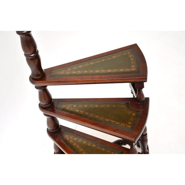 Brown Antique Georgian Library Steps, 1930s For Sale - Image 8 of 10