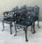 Black Vintage Cast Aluminum Lyre Back Armchairs - Set of Four For Sale - Image 8 of 12