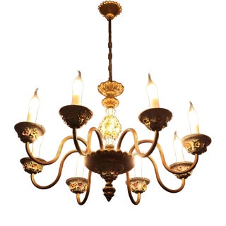 Italian Porcelain Chandelier from Capodimonte For Sale