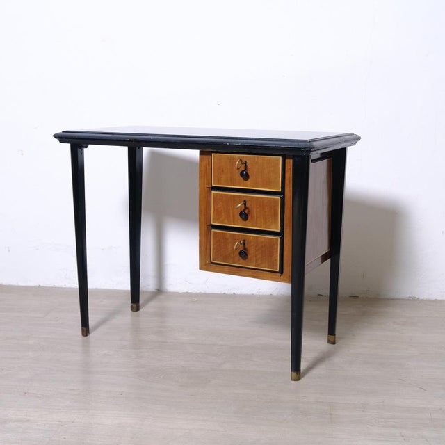 Mid-Century Modern Writing Desk with Drawers, Italy, 1950s For Sale - Image 6 of 18