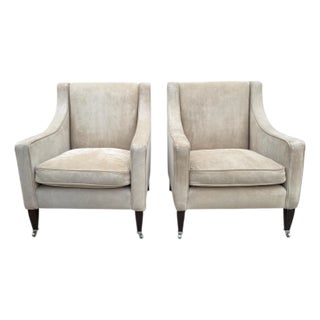 George Smith Georgian Leather Club Chairs- A Pair For Sale