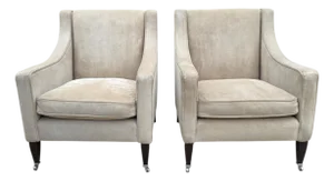 George Smith Georgian Leather Club Chairs- A Pair