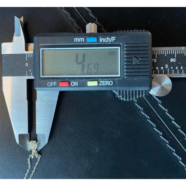 14 Karat White Gold Fancy Necklace With Diamond Round Pendant For Sale - Image 10 of 10