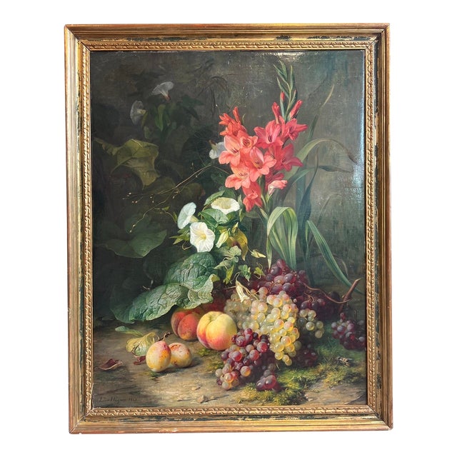 Elise Puyroche-Wagner (German, 1828-1895), Floral Naturalistic Painting C. 1853 For Sale