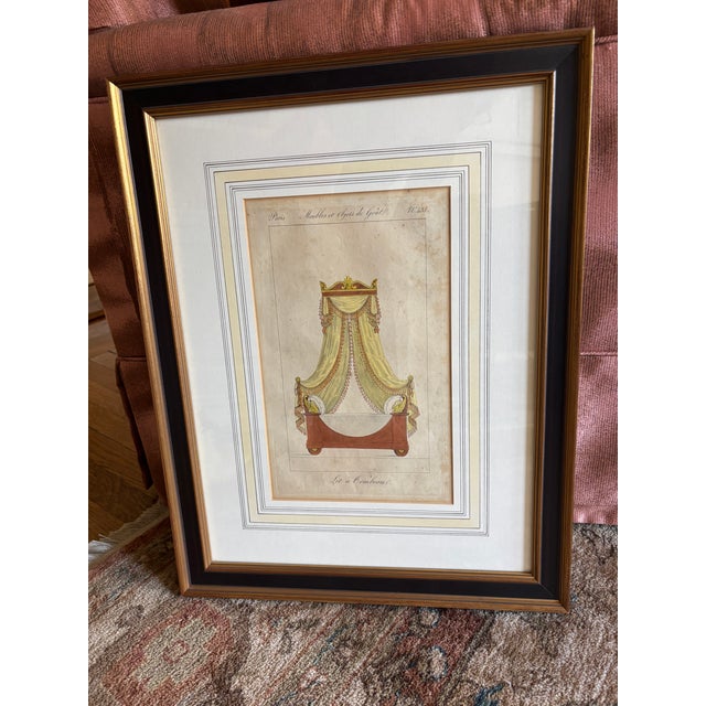 French Set of 4 Antique French Empire Design Plates by Pierre De La Mésangère For Sale - Image 3 of 4