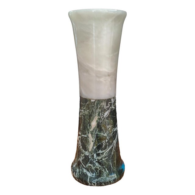 Tealight Candleholder in Black and White Marble by Forzini For Sale - Image 14 of 15