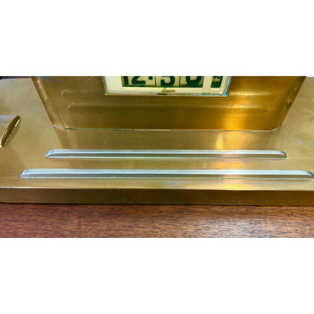 1930s Lawson Art Deco Copper Clock in Working Order For Sale - Image 13 of 15