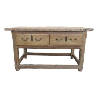 18th Century English Rustic Weathered Oak Table For Sale