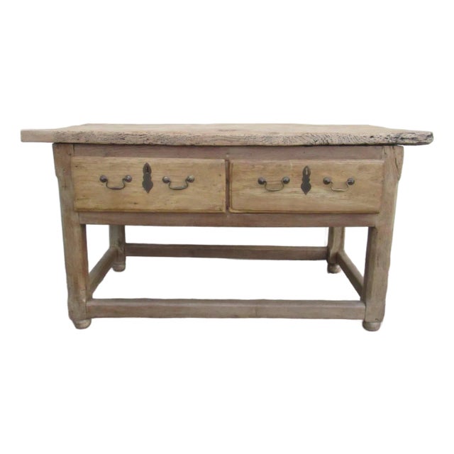 18th Century English Rustic Weathered Oak Table For Sale