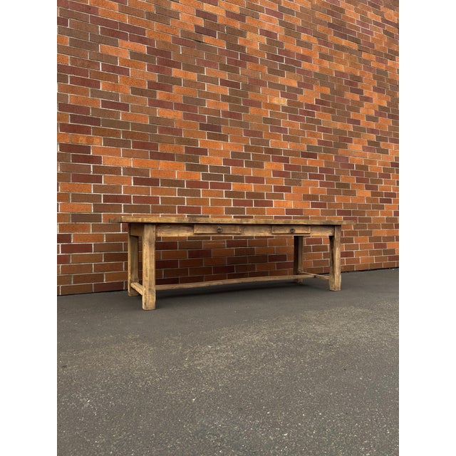 Farmhouse 19th Century Oak Farmhouse Table For Sale - Image 3 of 18