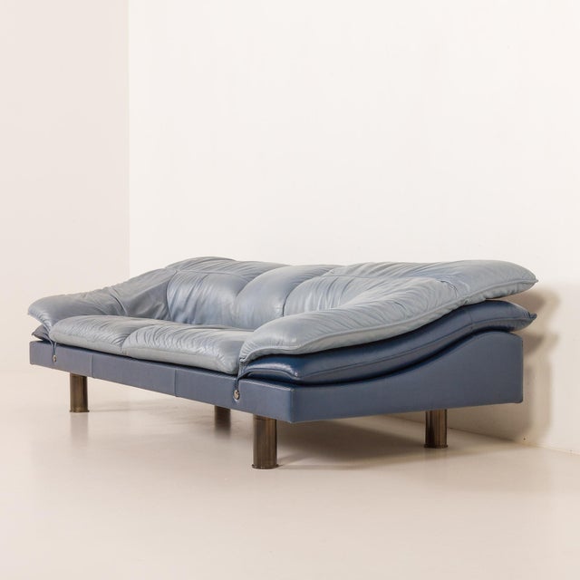 Vintage Italian Space Age Leather Sofa from Poltrona Frau, 1980s For Sale - Image 17 of 18
