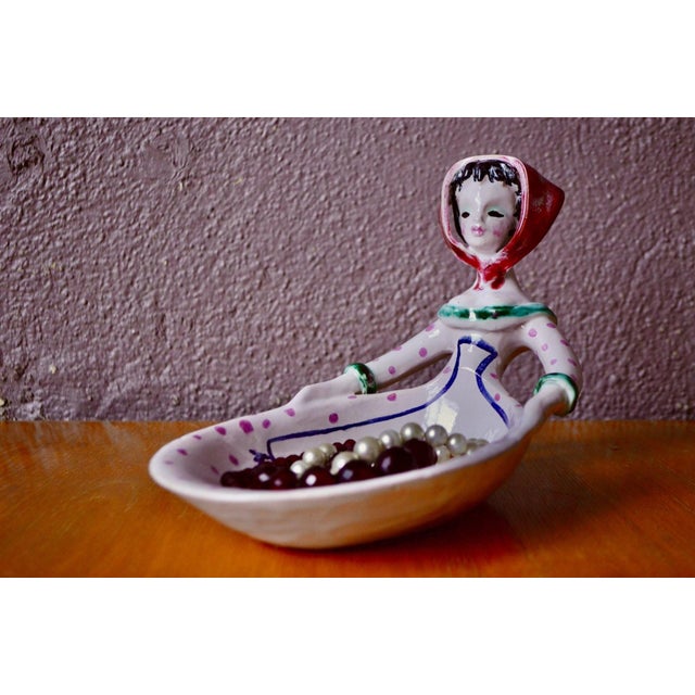 Figurative Ring Holder in Glazed Earthenware, 1950s For Sale - Image 14 of 14