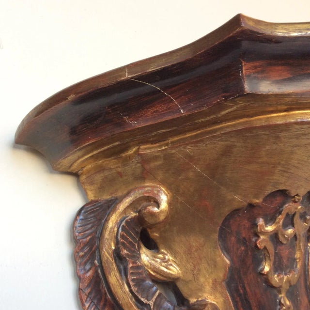 18th Century Style Gold & Brown Giltwoood Brackets - a Pair For Sale In San Antonio - Image 6 of 11
