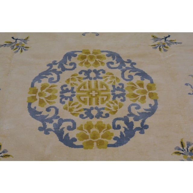 Vintage Chinese Art Deco Hand Knotted Wool Rug,10' X 14' For Sale In New York - Image 6 of 6