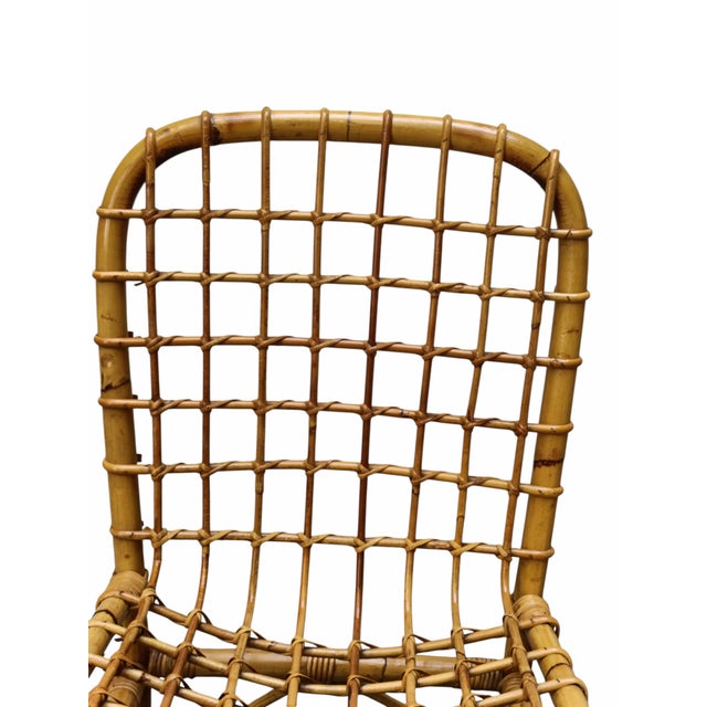 Rattan and Bamboo Chair attributed to Tito Agnoli, Italy, 1960s For Sale - Image 6 of 11