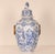 Chinoiserie Antique Delft Vase Clock, Blue White Chinoiserie Vase Kangxi Style, Foo Dog Finial For Sale - Image 3 of 14