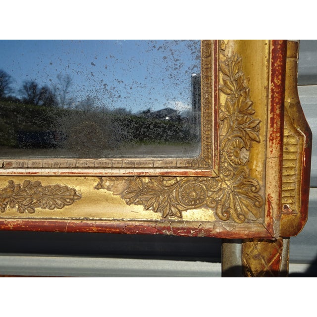 Wood Antique Louis XVI Style Mirror, 1800s For Sale - Image 7 of 18