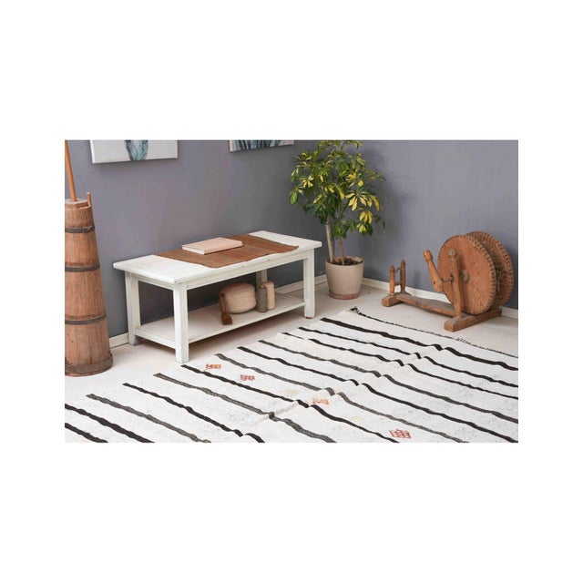 Hemp Vintage Striped Kilim Rug - 6`0" X 9`4" For Sale - Image 4 of 6