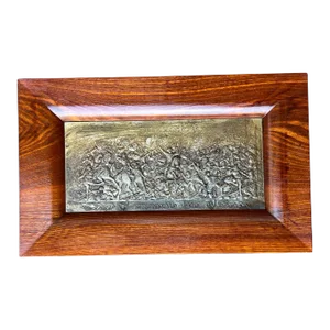 Grunwald 1410 Battle After Jan Matejko Wood Copper Bas Relief Framed Plaque