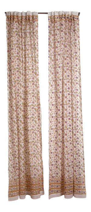 Gina 45" X 84" Lilac & Green Curtain