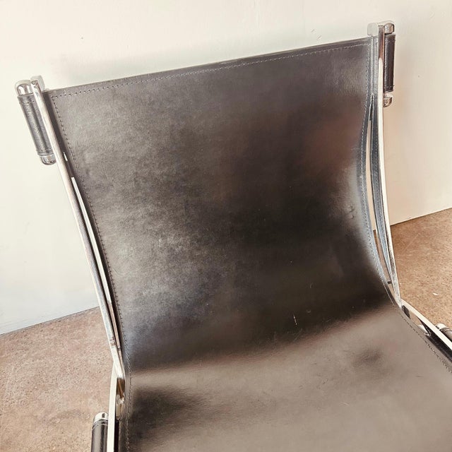 Metal Leather Scissor Chairs by Antonio Citterio for Flexform For Sale - Image 7 of 12