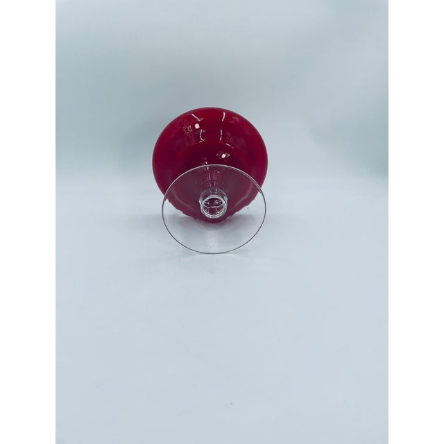 1970s Vintage Red Glass Goblet, 1975 For Sale - Image 5 of 7