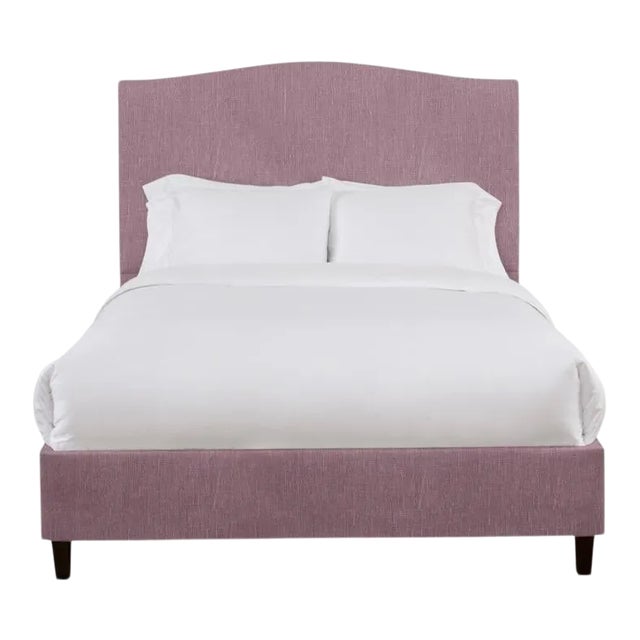 Hazel California King Bedframe, Plum Linen For Sale