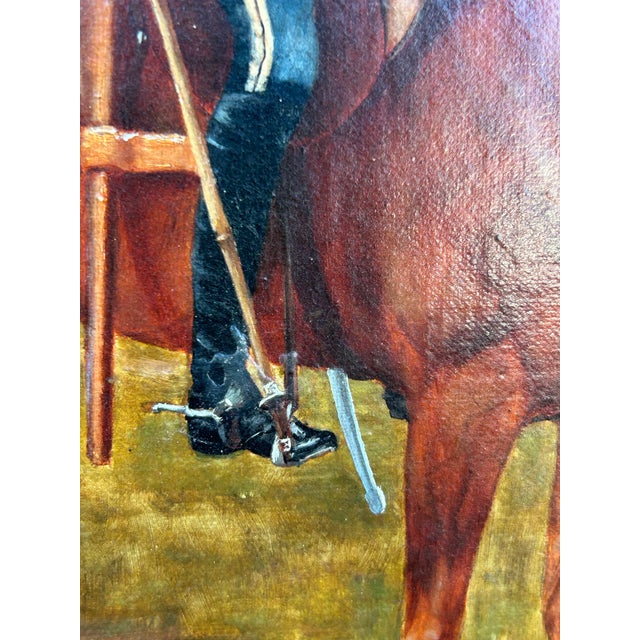 Antique British Colonial Painting of an Indian Cavalry Officer. For Sale In West Palm - Image 6 of 10