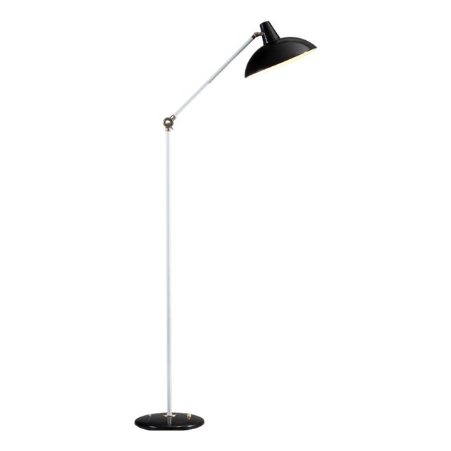 Black Floor Lamp by J.J.M. Hoogervorst for Anvia, Almelo, Netherlands, 1950 For Sale