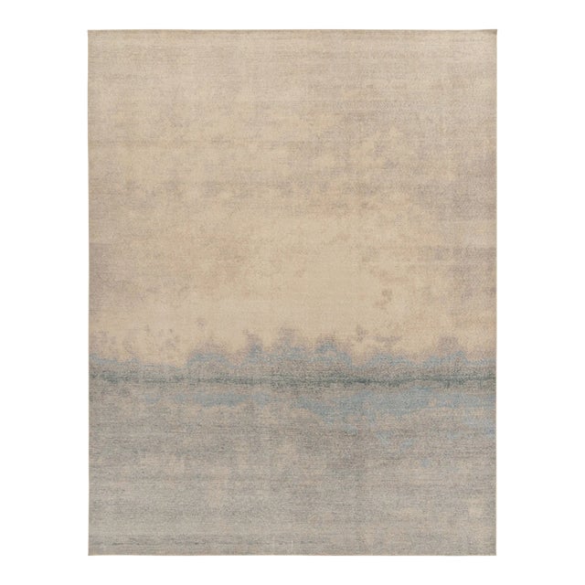 Rug & Kilim’s Oversized Ciel Rug in Cream and Blue, 14x20 For Sale