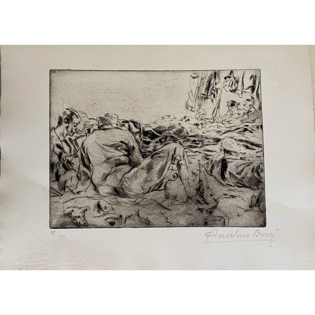 Anselmo Bucci - Militants - Original Etching - 1917 For Sale