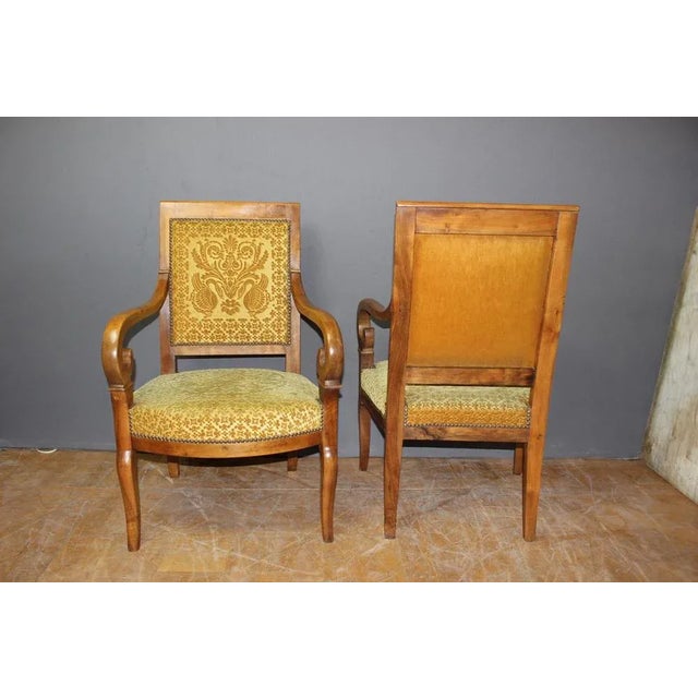 Set of Restoration Walnut Armchairs For Sale - Image 10 of 12