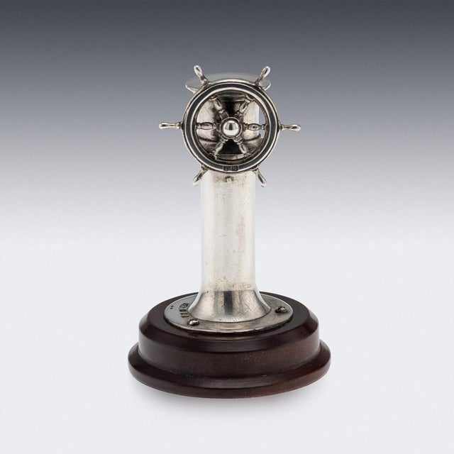 Vintage English Silver Captains Wheel Cigar Cutter, 1929 For Sale - Image 3 of 17
