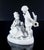 Capodimonte porcelain sculpture, gallant scene with young couple and garland of flowers. Italy, late 20th century origin...