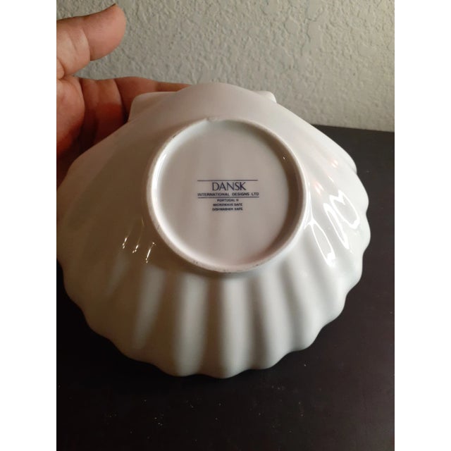 Dansk Portugal White Ceramic 6" Shell Shaped Trinket Holder For Sale - Image 4 of 9