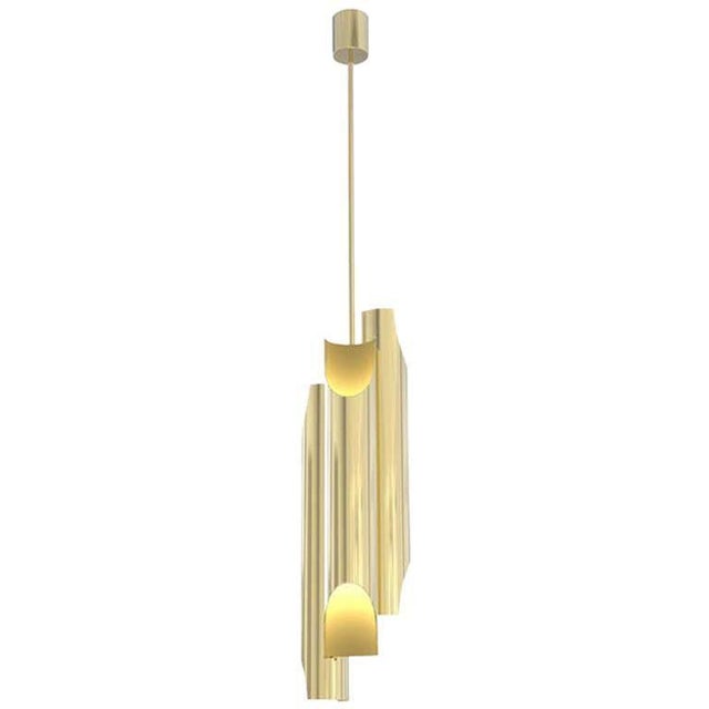 Yellow Pendant Light in Steel For Sale - Image 8 of 8