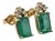 Natural Emerald Diamond Stud Earrings 14k Yellow Gold 1.59 TCW Certified For Sale
