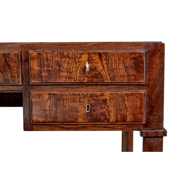 1950s Mid-Century Danish Burr Walnut Desk, 1950s For Sale - Image 5 of 10