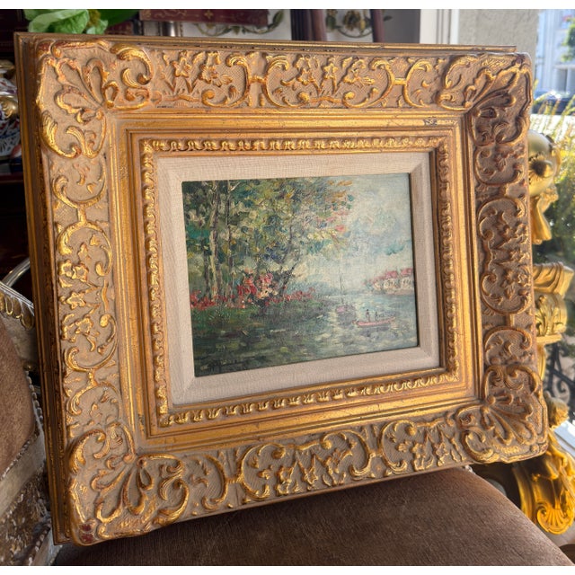 Impressionist Small Impressionist European Seascape Oil Painting For Sale - Image 3 of 6