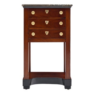 French Consulat Empire Mahogany Side Table With Black Marble Top, Circa 1805 For Sale