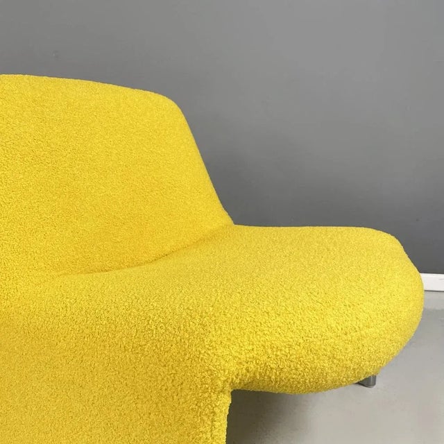 Metal Set of Italian Modern Yellow Fabric Alky Lounge Chairs attributed to Piretti for Anonima Castelli 1970 For Sale - Image 7 of 12