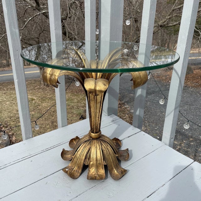 S. Salvadori Firenze Mid-Century Modern Gilt Regency Metal Italy Table Glass Top For Sale - Image 11 of 18