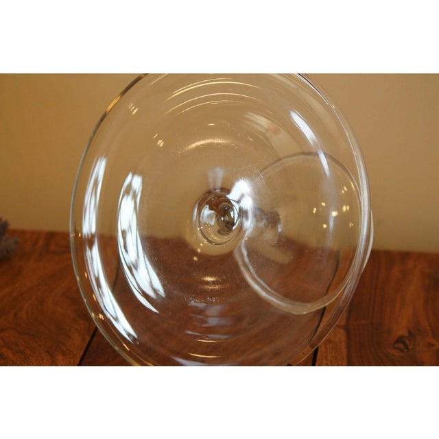 Late 19th Century Antique 19th Century Eapg Banded Clear Glass Pedestal Cake Stand For Sale - Image 5 of 7