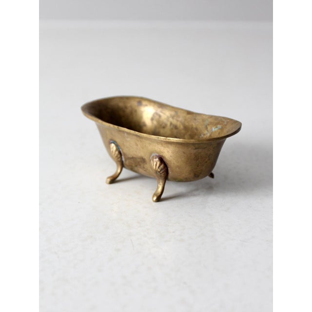 Metal Vintage Brass Bathtub Soap Dish For Sale - Image 7 of 8